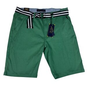 True Rock Mens Sage Green Stretch Chino Shorts with Belt Size 34 New Tag ALEX-17